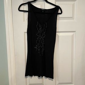 Black ruffle tank